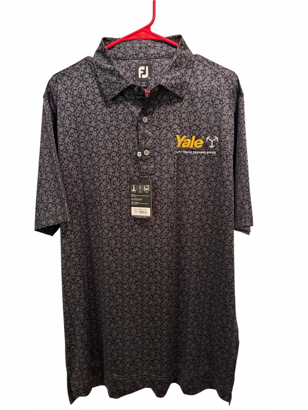 FootJoy Embroidered Logo Men's Floral Polo. Size large. New with tags